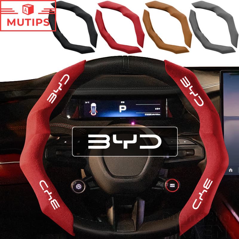 BYD Capa De Volante De Carro Antiderrapante Conforto Camurça Direção Para Dolphin Mini Song Pro Plus Seagull Seal King M