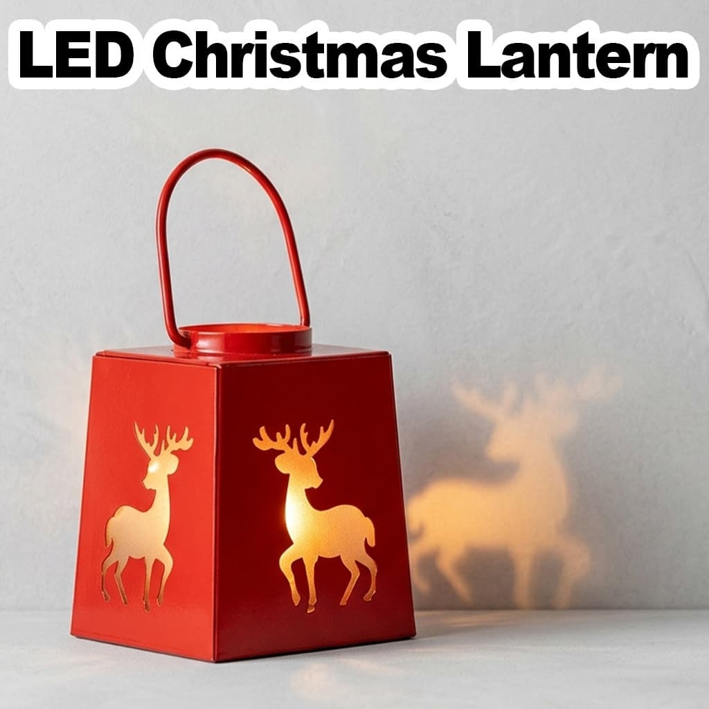 Decoração Vintage de Natal para Mesa Externa com Luzes LED, Adição Perfeita para a Sua Decoração de Férias
