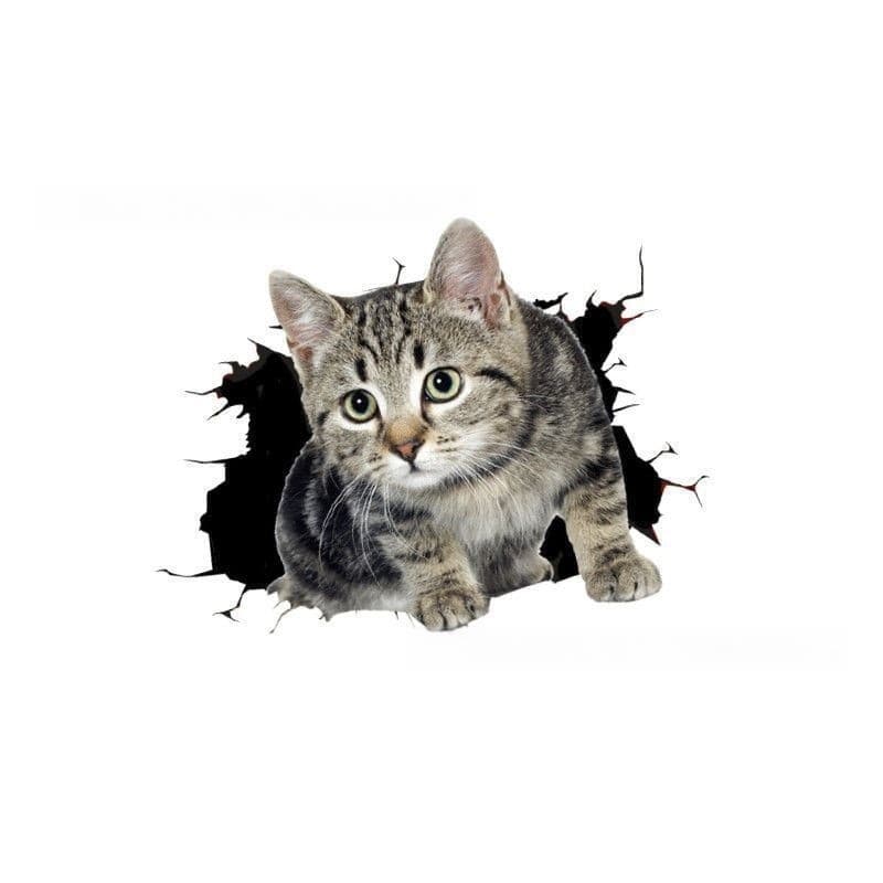 【Decoração Criativa】Creative And Personalized 3D Cat Car Stickers Adesivo De Carro/Gato 3D/Adesivo Para Cobrir Riscos