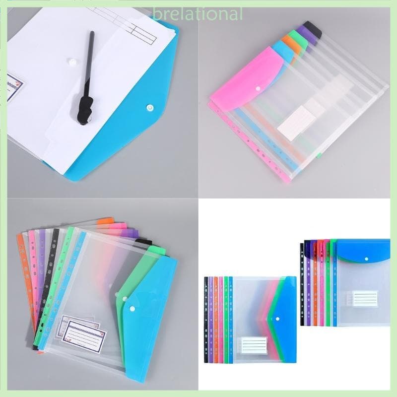 R 12 Unidades Bolsos Perfurados Expansíveis, Carteiras Arquivo Envelope Documentos Transparente