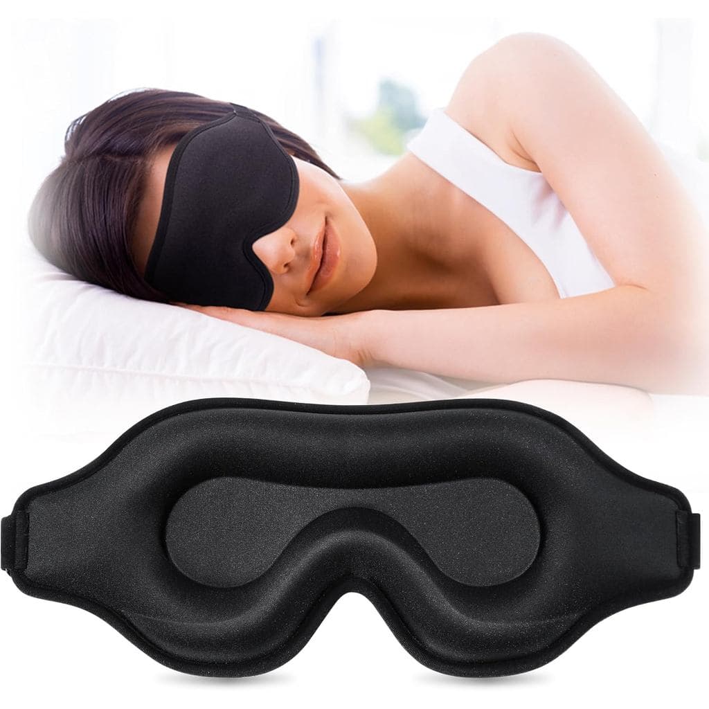 Máscara 3D com Protetores de Ouvido - Máscara para Dormir e Confortável para Homens e Mulheres, Ideal para Avião, Viagen
