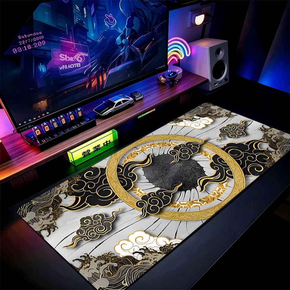 Grande Jogo Mouse Pad Antiderrapante 80X30 CM Impressões Personalizadas Mousepad Borda Costurada Amaterasu Nuvem KK