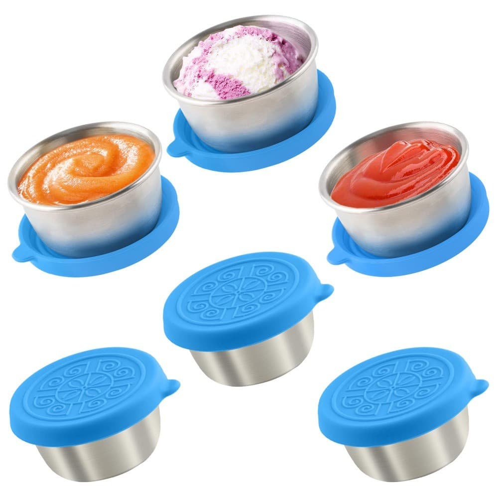 Recipiente De Molho De Salada Copo Aço Inoxidável Com Tampa À Prova De Vazamento Condimento Reutilizável Para Almoço E V