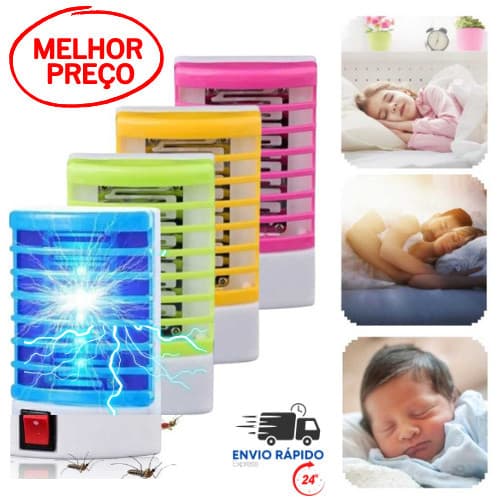 Luminária Mata Mosquito Kit 2 Insetos Repelente Eletrônico Armadilha UV Abajur Eliminador Moscas Pernilongos