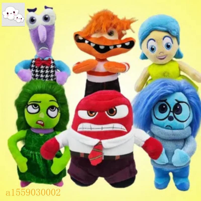 Kit Completo Divertidamente Pelucia Grande Raiva Medo Nojinho Ansiedade Alegria Medo Brinquedo