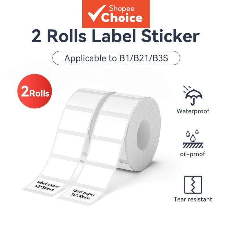 Compatível com Niimbot B1 B21, rolo de etiquetas térmicas 50x30mm, 230 etiquetas para impressora portátil