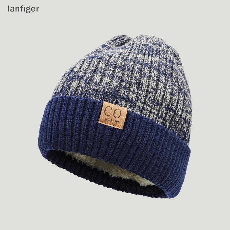 Novos Chapéus De Inverno Unissex De Dois Tons Adicionam Forrados De Pele Moda Masculina E Feminina Gorro Quente Casual M