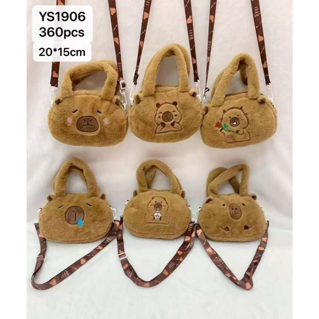 bolsa pelucia capivara infantil fofa YS1906