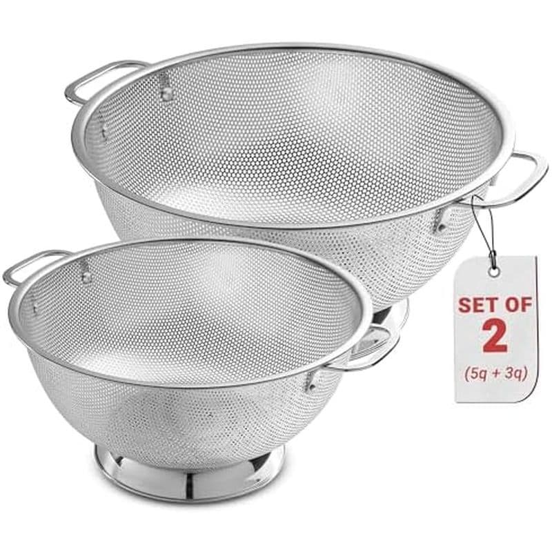 Coador Bellemain Para Cozinha-De Aço Inoxidável De 5 Qt Com Alça-Tigela De Filtro De Macarrão Drenagem , Espaguete , Leg