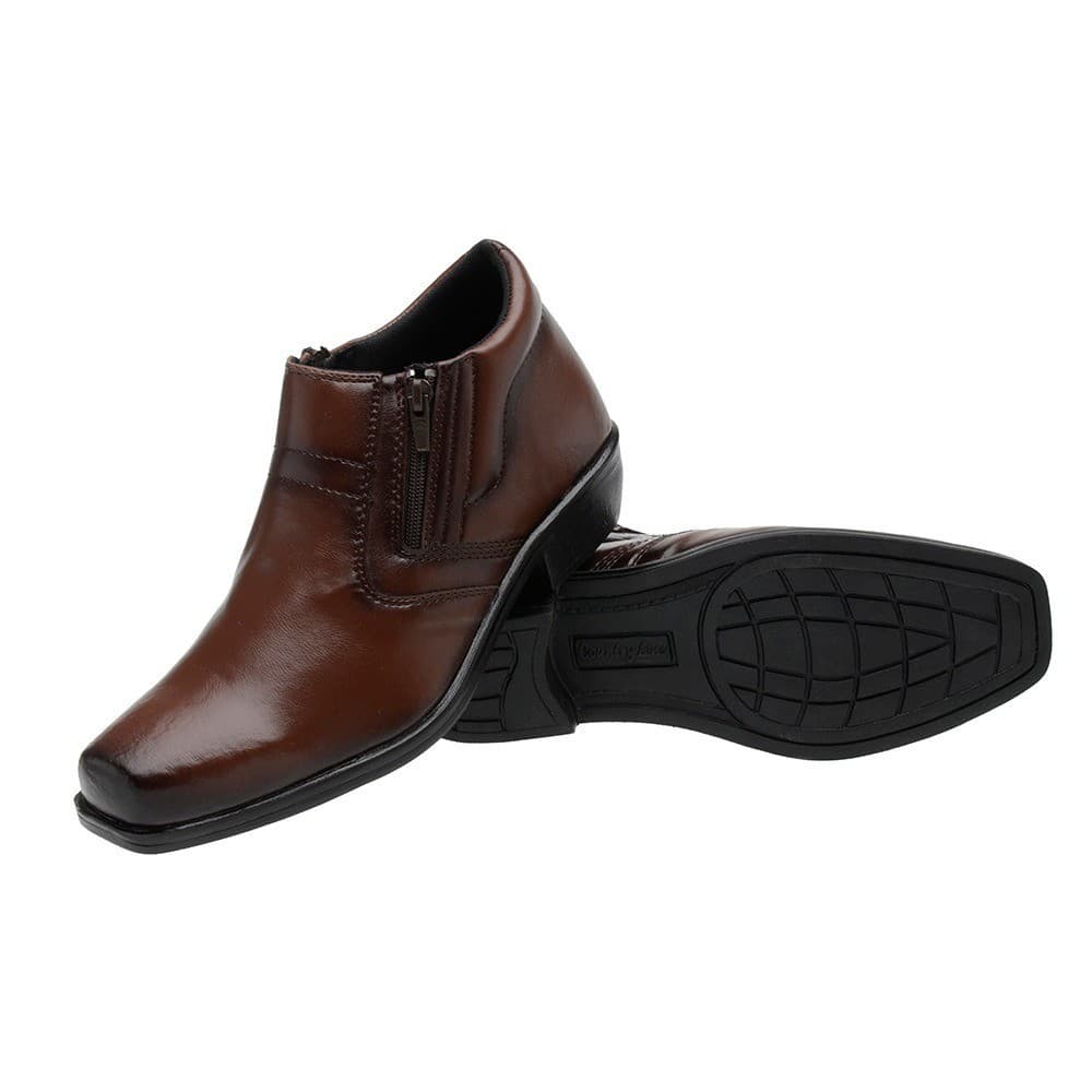 Bota Masculina Social Couro Sintético com Ziper