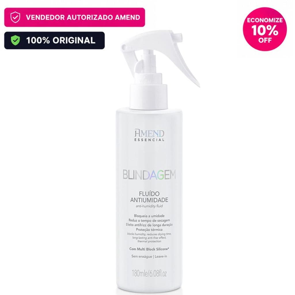 Fluído Antiumidade Amend Cosmetics Blindagem Essencial 180ml – Sela Cutículas e Bloqueia Umidade