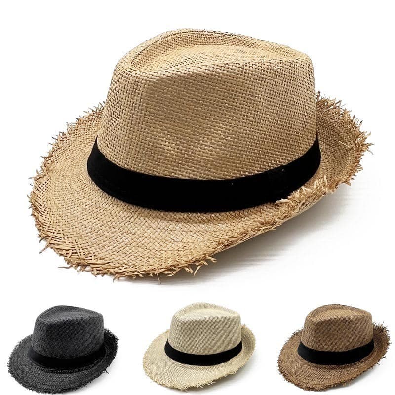 Chapeu De Praia Feminino Masculino Chapeu Sol Aba Desfiada Retro Chapeu Country Palha Chapeu Verao Chapeu De Sol Moda