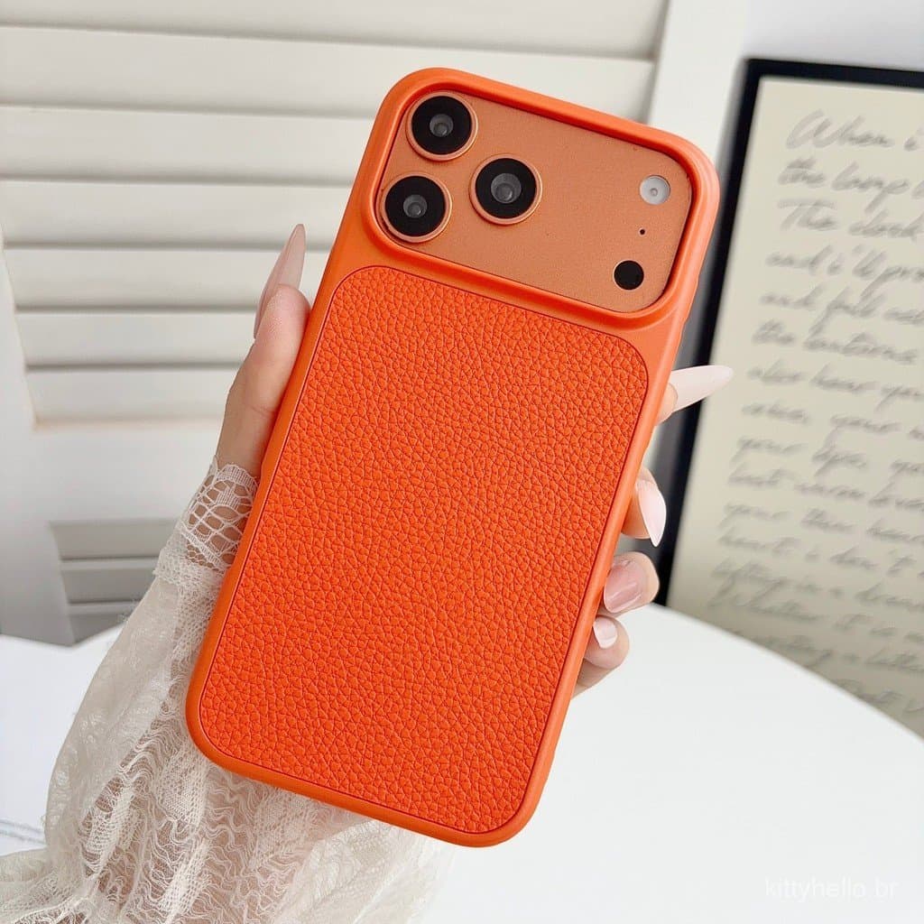 Capa de celular com acabamento metálico de alta qualidade e toque suave, adequada para iPhone 17 Pro Max, 16 (novo model