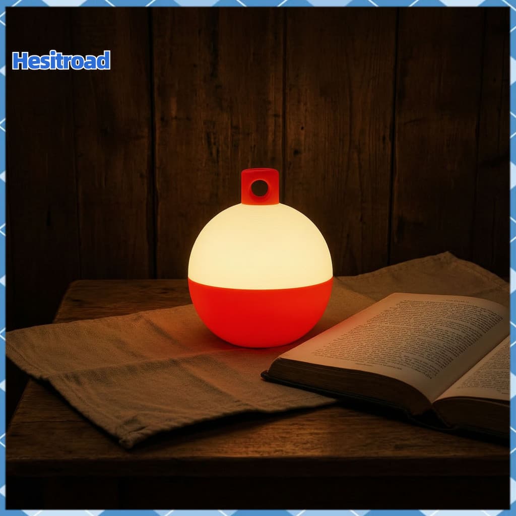 Fishing Bobber Night Light 3d Rotating Fish Ball Lamp Soft Warm Glow Bedside Table for Bedroom Hallway Beach House Perfe