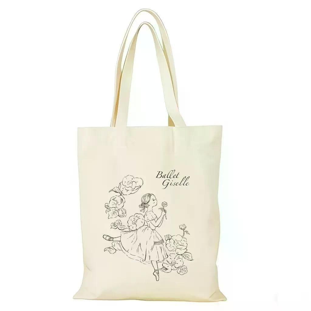 Nova bolsa de lona Cultural criativa para balé, bolsa de lona simples e fresca, portátil, ecologicamente correta, sacola