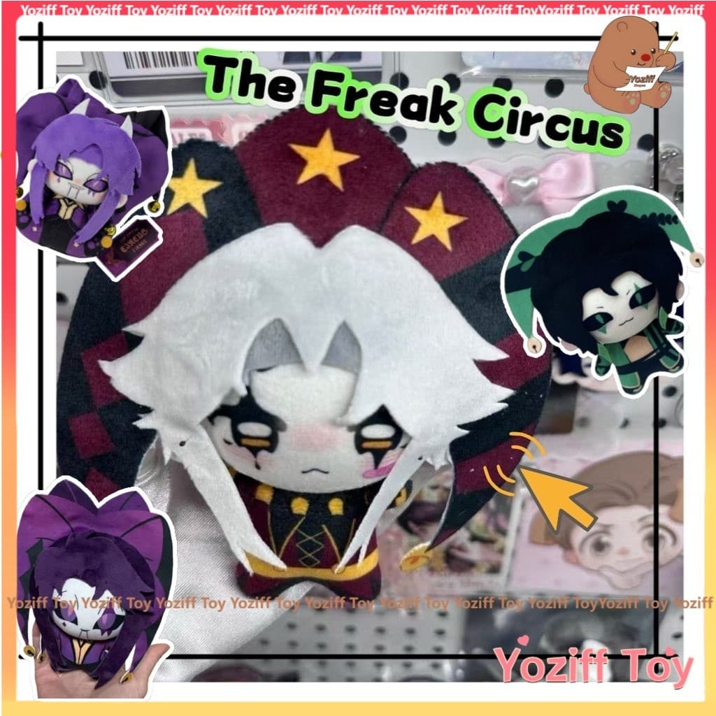 Boneco de Pelúcia Harlequin Pierrot do Circo The Freak de 10cm, Acessório de Decoração para Mochila e Chaveiro, Presente