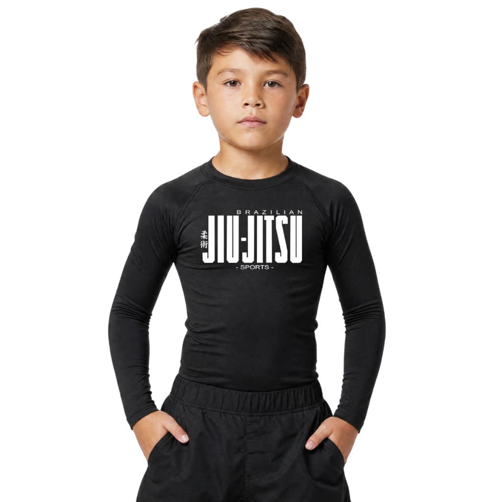 Camisa Rash Guard Manga Longa Infantil Proteção Solar fator 50+ Jiu Jitsu MMA Muay Thay Esportes LAZER