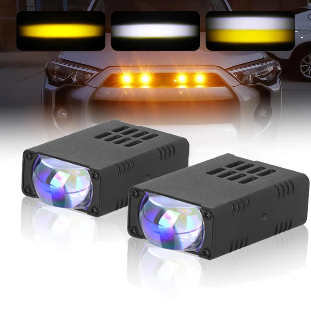 2 Pçs LED Farol Pára-Choques Lâmpadas De Nevoeiro Lente Do Projetor Luz Trabalho Mini Condução Luzes Auxiliares Para Car