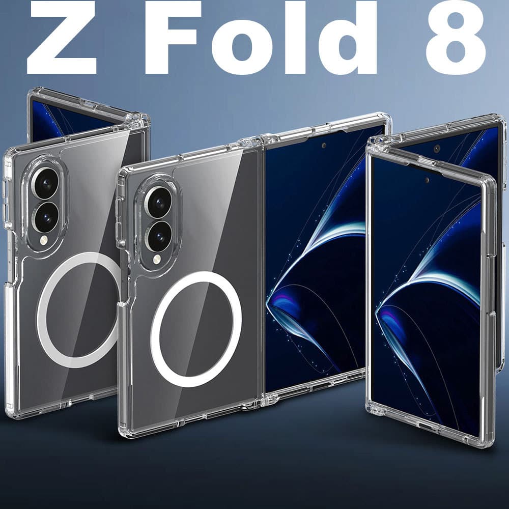 Capa De Telefone Magnética Transparente E Rígida À Prova De Choque Para Samsung Z Fold 8/Ultra 7/6 Case