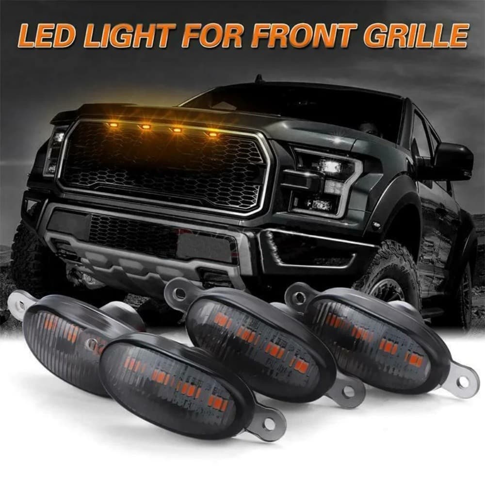 Universal Frente Do Carro LED Grade Luz Fumado Âmbar Branco 12LED Grill Águia Olho Lâmpada Para Fora Da Estrada Tronco S