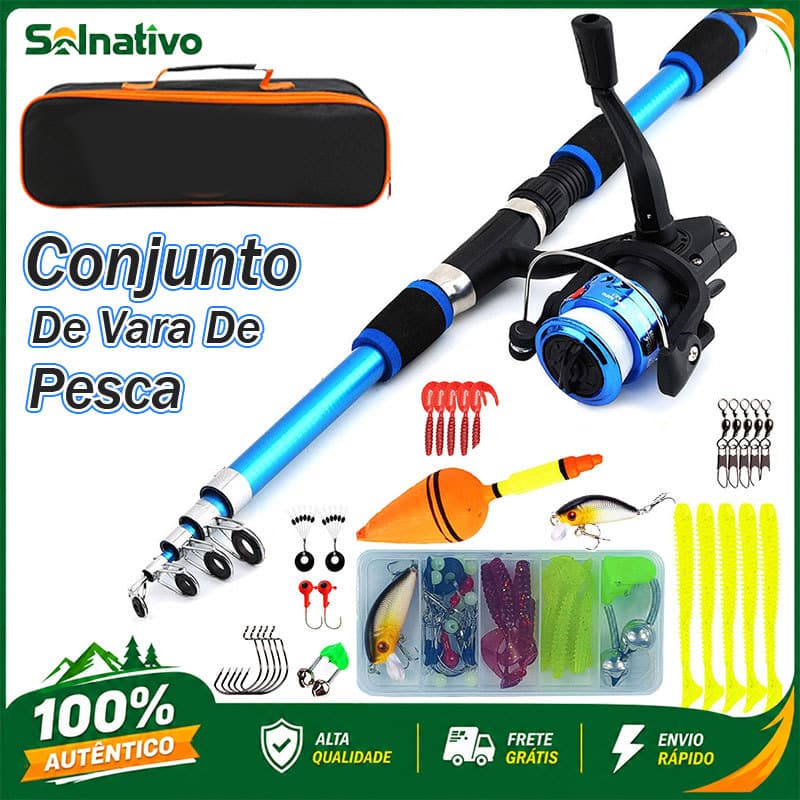 Kit Pesca 1.8M Pesca Conjunto De Vara De Pesca Com bolsa Isca Anzol