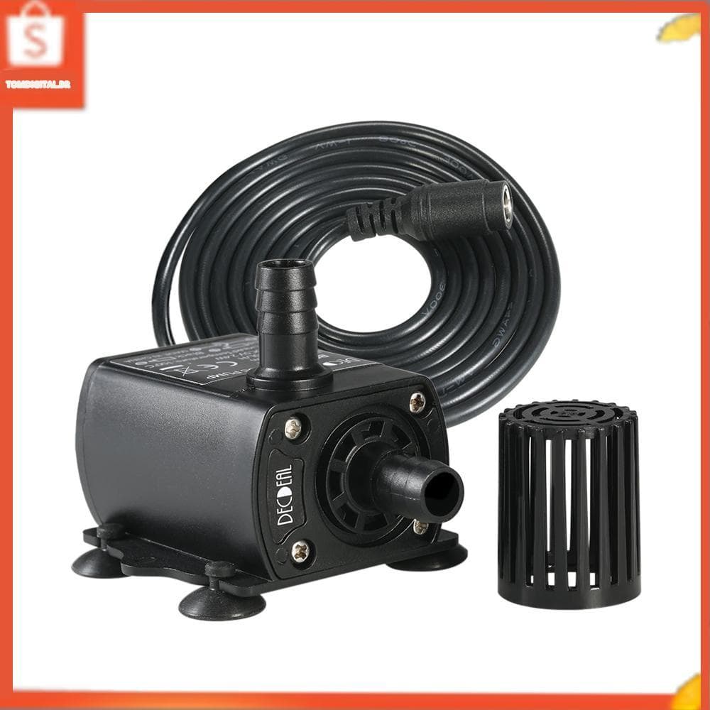 Bomba de água submersível Aumotop Brushless Mini DC12V 10W 400LH Elevador 400cm para fonte com função de ajuste