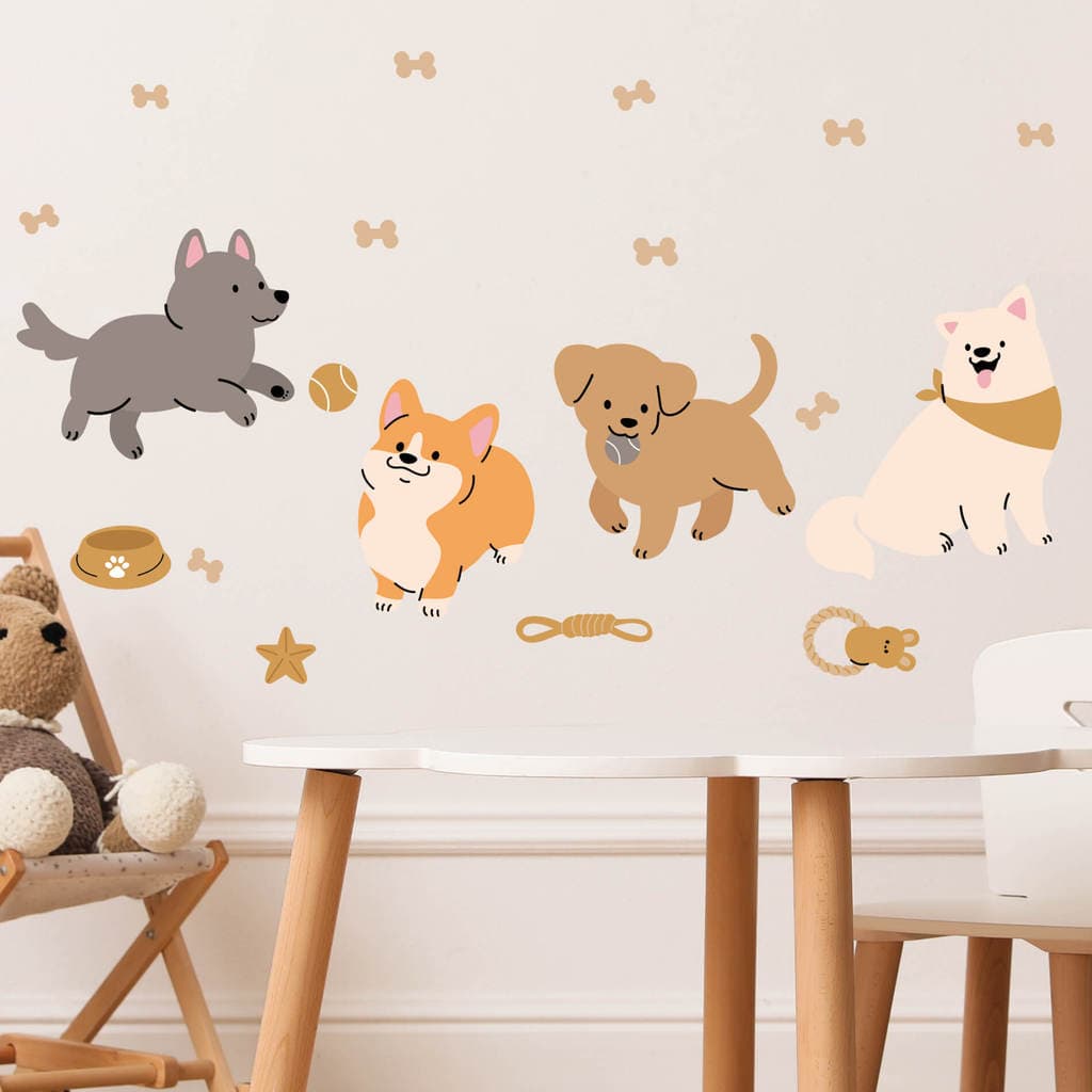 Adesivo de Parede Infantil Cachorrinhos