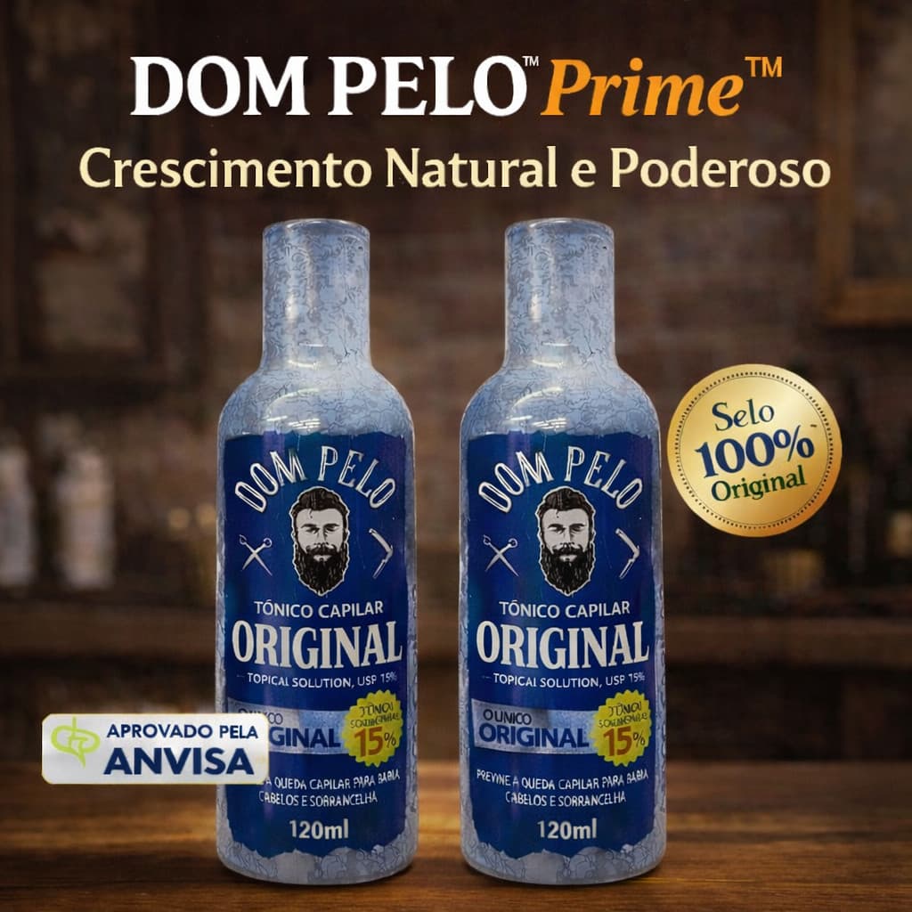 Kit 2 Tônico Capilar Dom Pelo Original Para Cabelo Barba e Sobrancelha Uso Masculino e Feminino