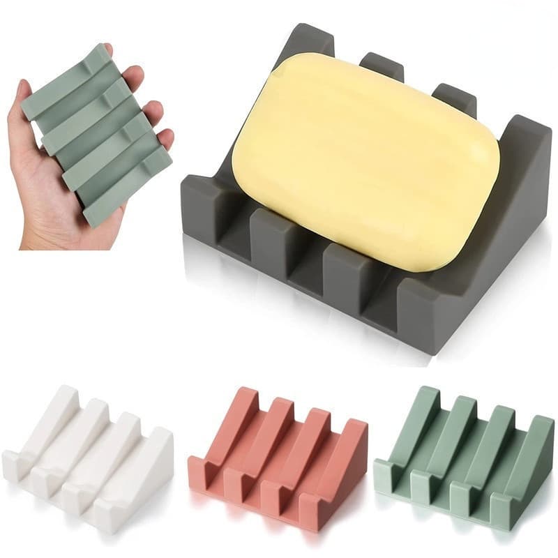 Suporte/dispensador de sabão de silicone de alta qualidade para uso doméstico, com caixa de drenagem inclinada/caixa de