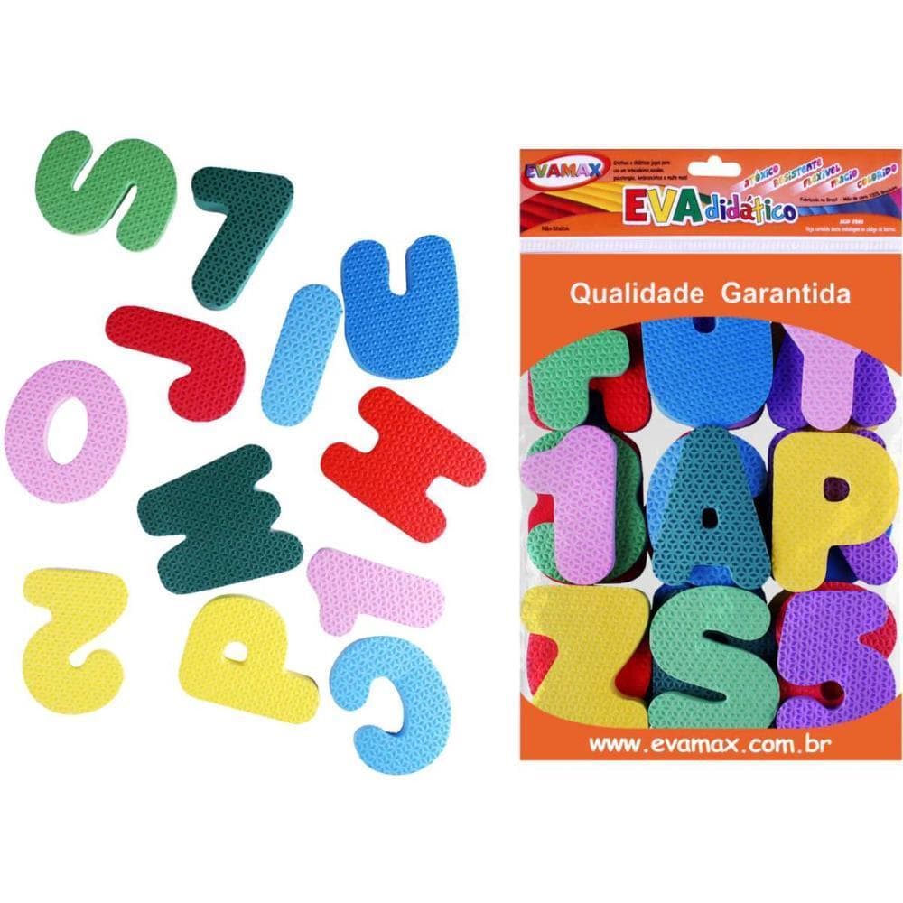 Brinquedo Pedagogico EVA Alfanumerico  8CMX5MM 36 PCS