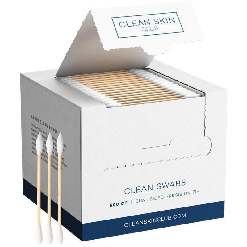 CleanClubCleanSwabs500CTPonta de Precisão de Dupla FaceBiodegradávelAlgodão Orgânico e BambuSem CloroHipoalergênicoMaqui