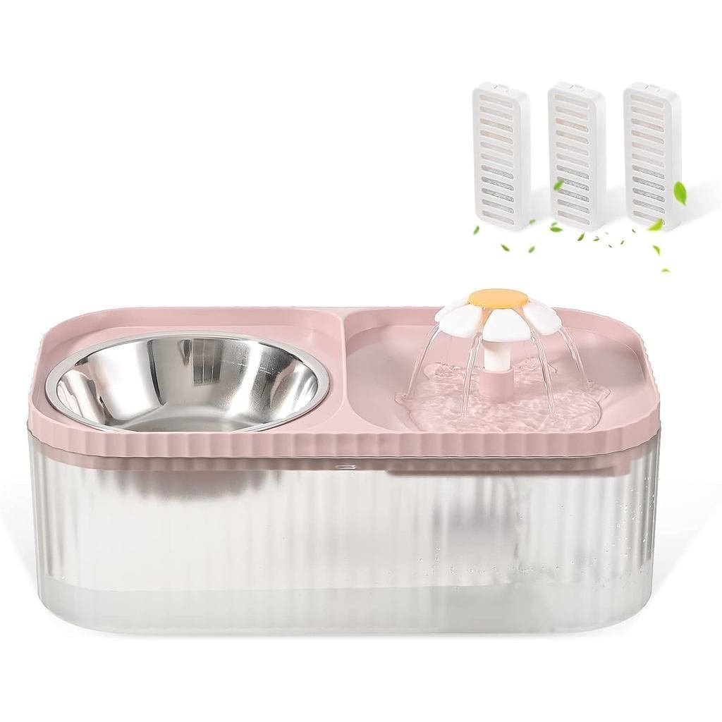 Fonte de Água e Comedouro para Gatos, Dispensador de Água para Animais de Estimação Ultra Silencioso de 3L/101oz com Bom