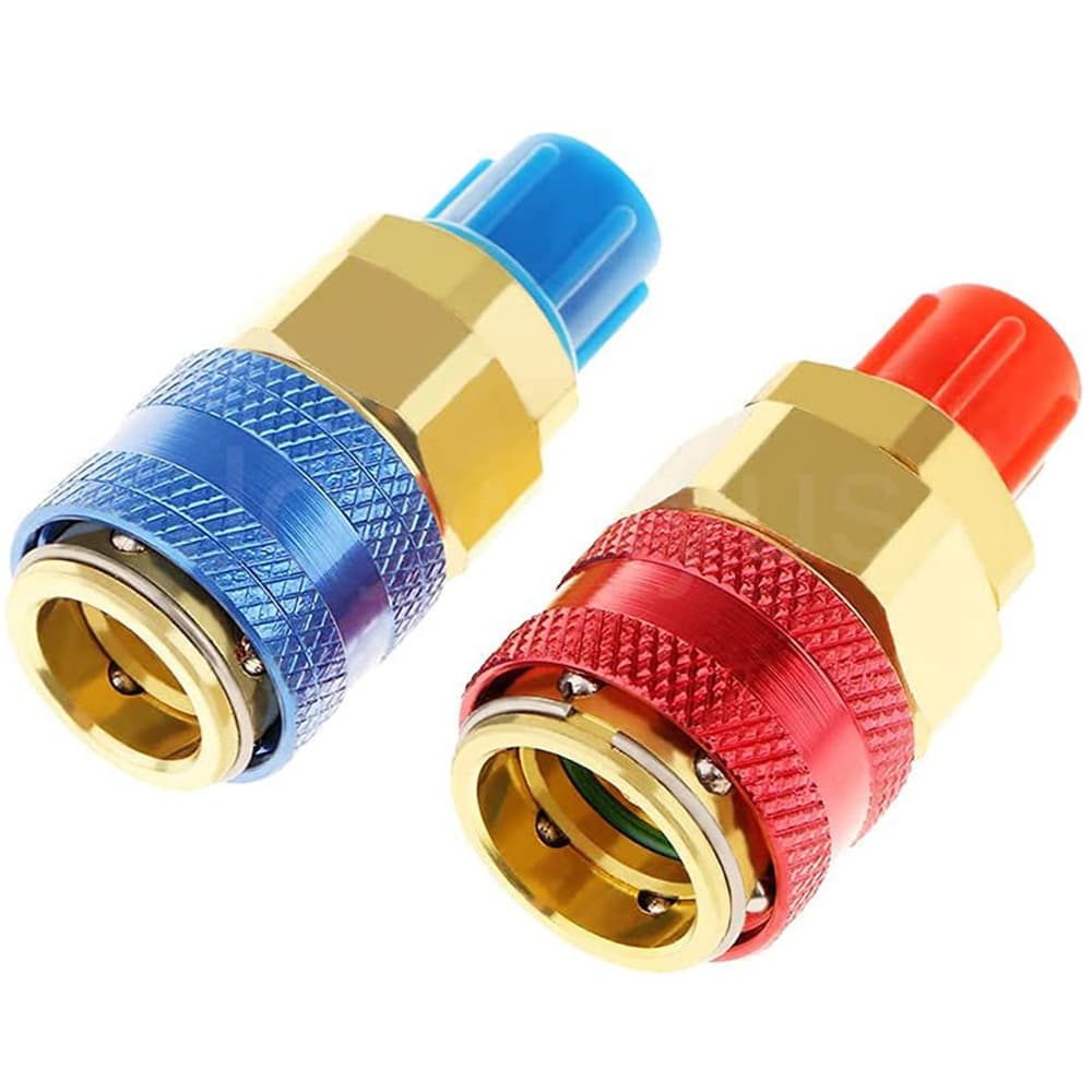R134A Baixo Alto Auto Carro Acoplador Rápido Conector Adaptadores De Bronze Ar Condicionado Refrigerante Ajustável AC Co