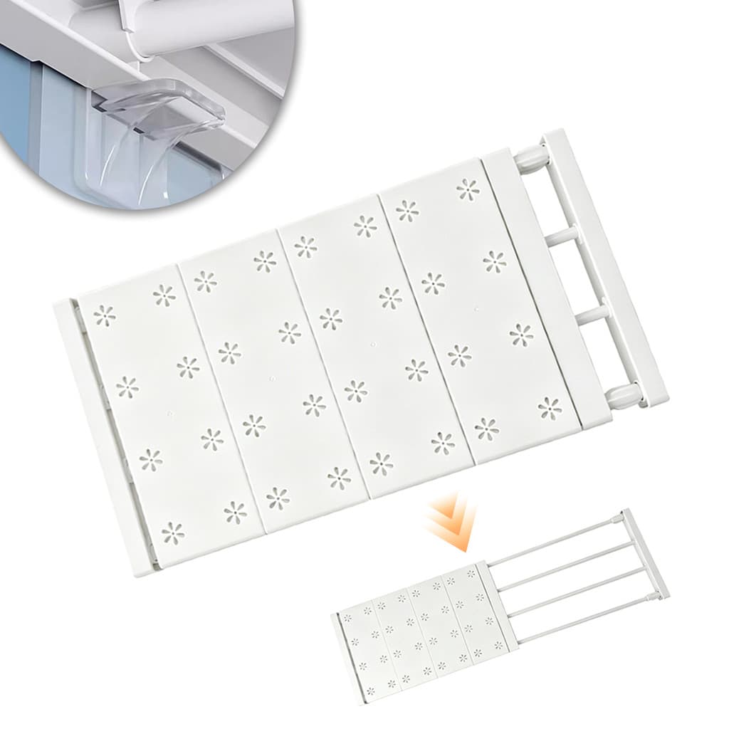 Prateleira Extensível Ajustável 48-80cm | Organizador Sem Furação | Branco | Para Armário, Cozinha, Banheiro e Quarto
