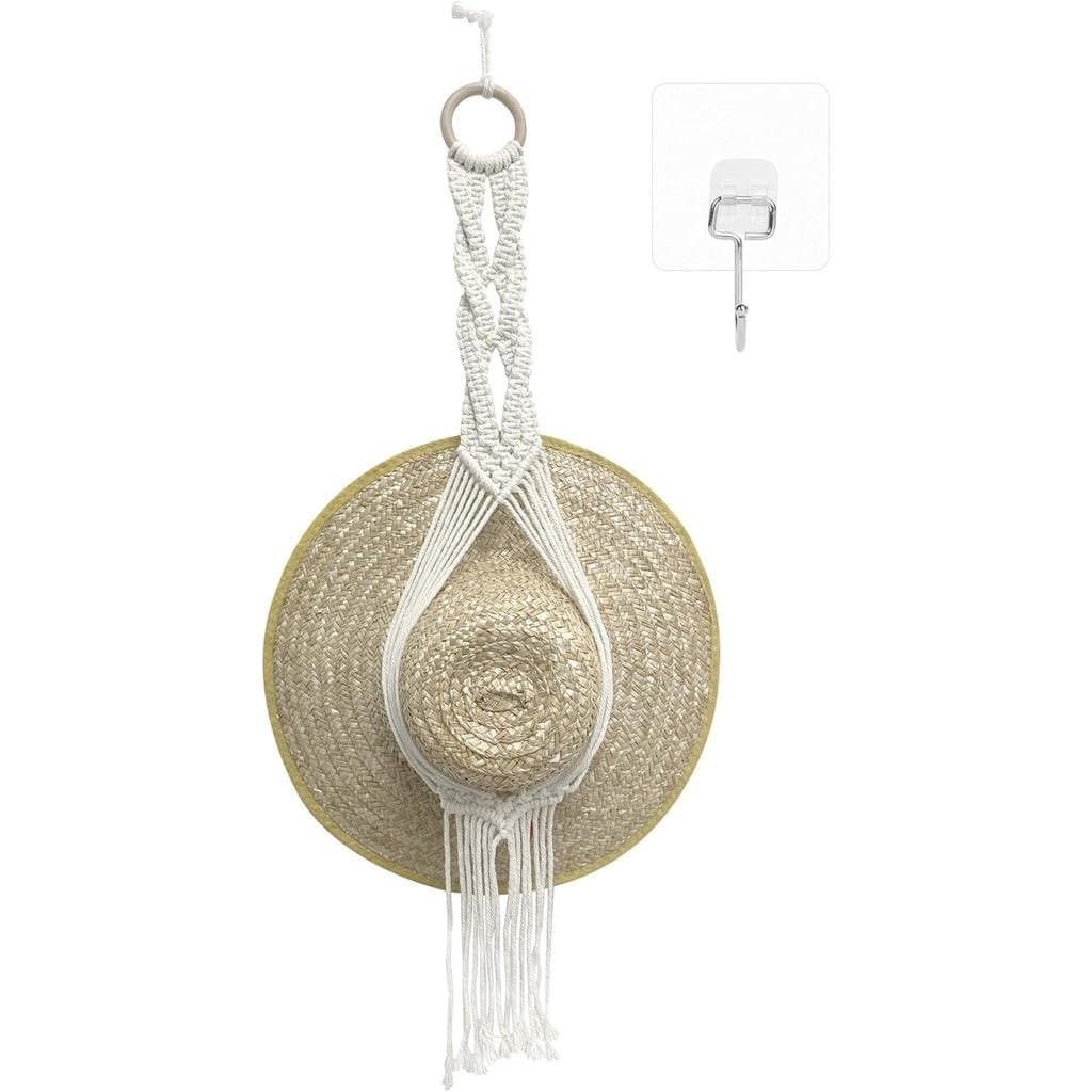 de Macramê para Chapéus de Parede, Organizador de Chapéus Boêmio para Exibição em Parede, de Chapéu de C