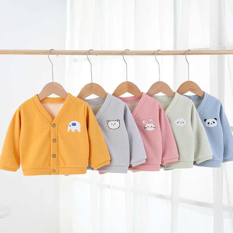 Jaqueta de bebê primavera outono Cardigan infantil roupas de outono menina bebê malha forro de lã topo menina menino cam