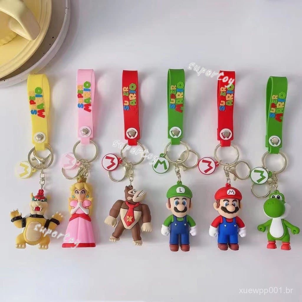 Chaveiro Super Mario Keychain Luigi Cuba Gin Yoshy Princess Pêssego Para Pingente De Bolsa Cartoon Fofo De Alta