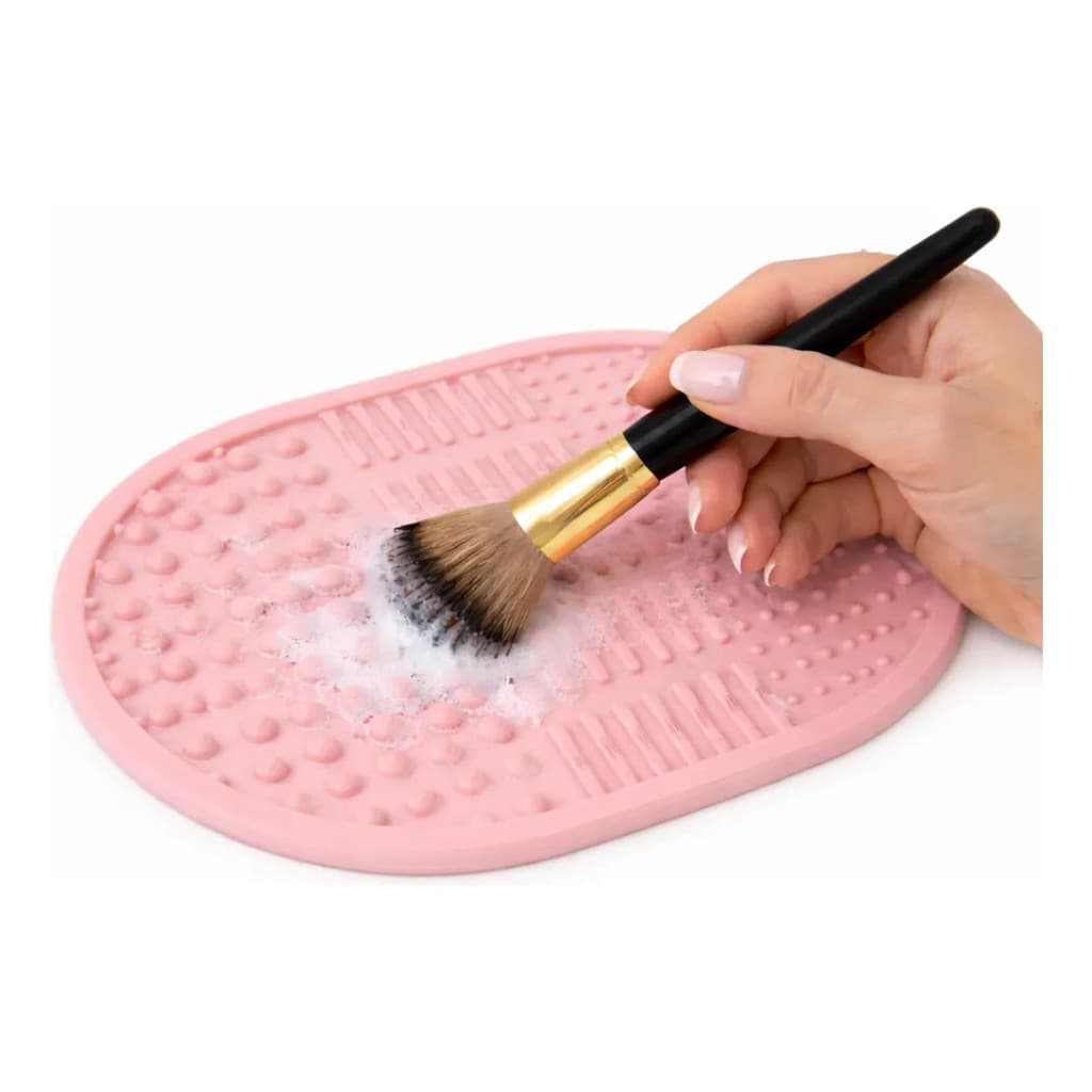 Limpador De Pincéis De Maquiagem Profissional Rosa Lavador Limpeza Rápida Esponja Base Acessório Cosméticos