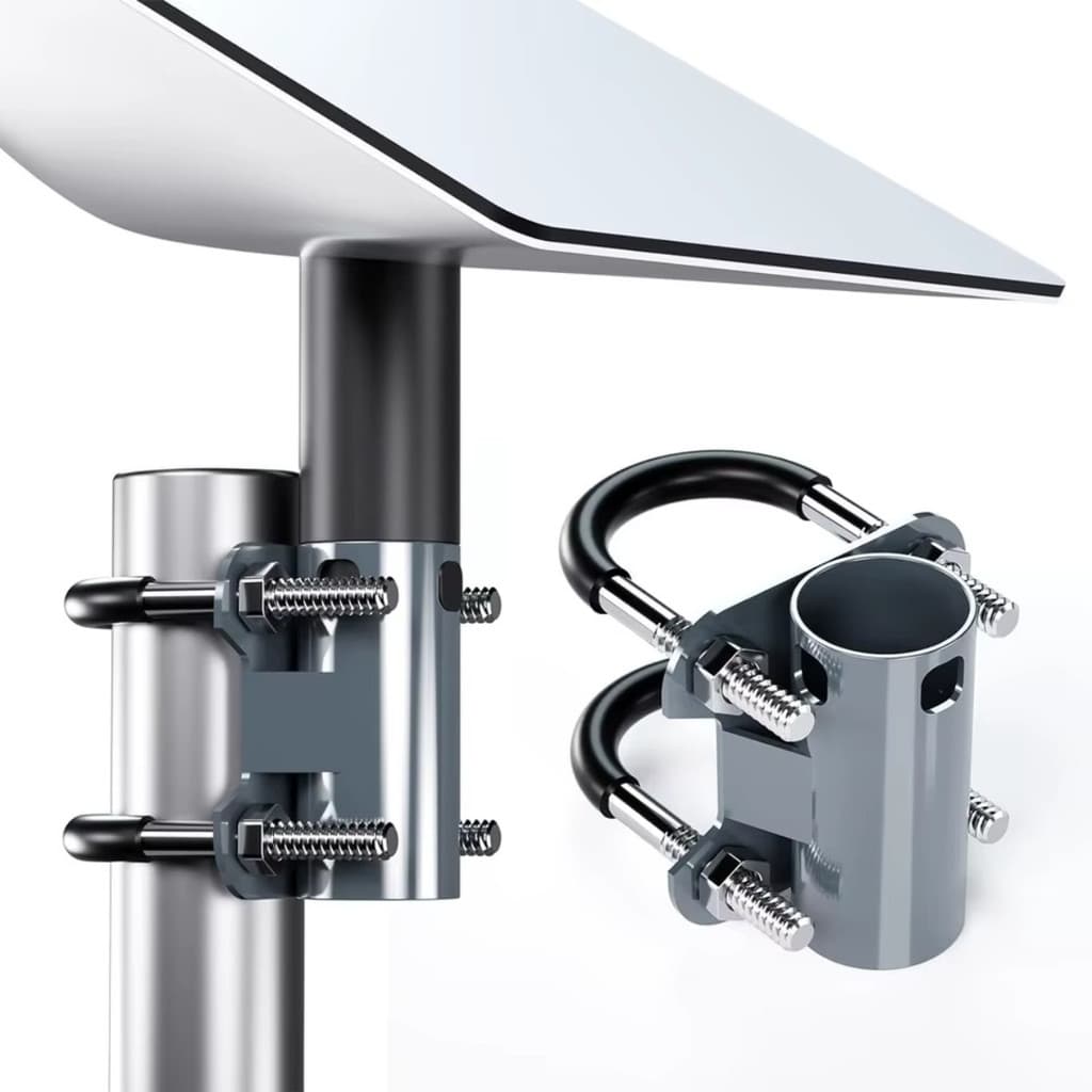 Adaptador de Montagem em U para Antena Starlink – Suporte para Mastro, Poste ou Tubo com Parafusos em Aço Inoxidável