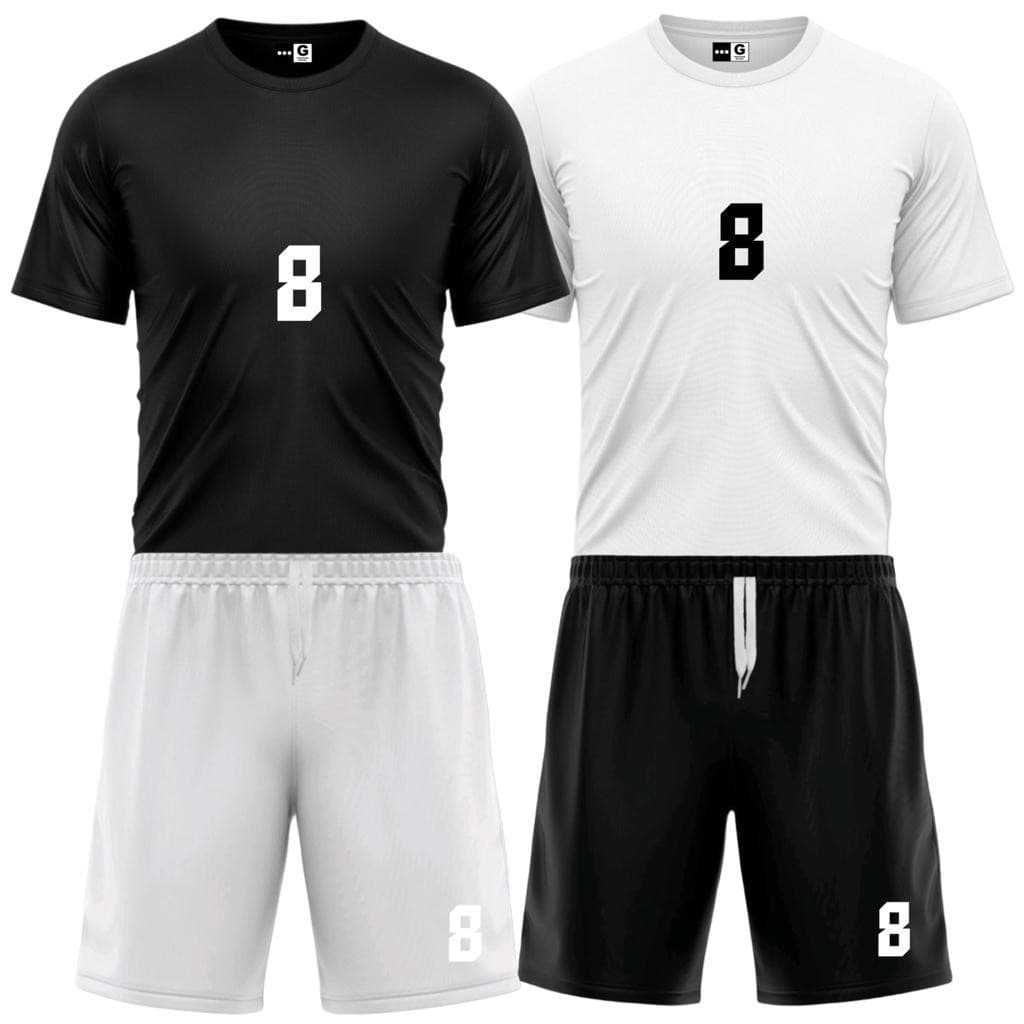 Kit Conjunto 1 Camisa e 1 Bermuda Futebol Dry Fit Jogo Academia Masculino Com Número 8