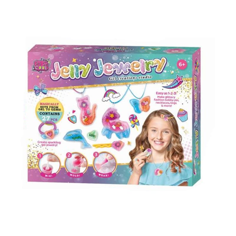 Conjunto de Joias de Gel Macio Criativo DIY, Conjunto de Joias de Unicórnio, Brinquedo de Resina para Meninas, Artesanat