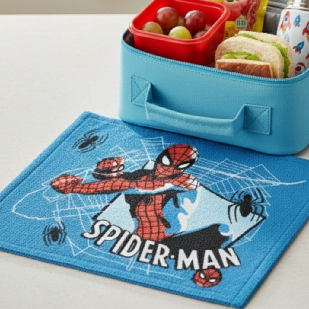 Toalha de Lancheira Infantil Estampada Homem Aranha Azul