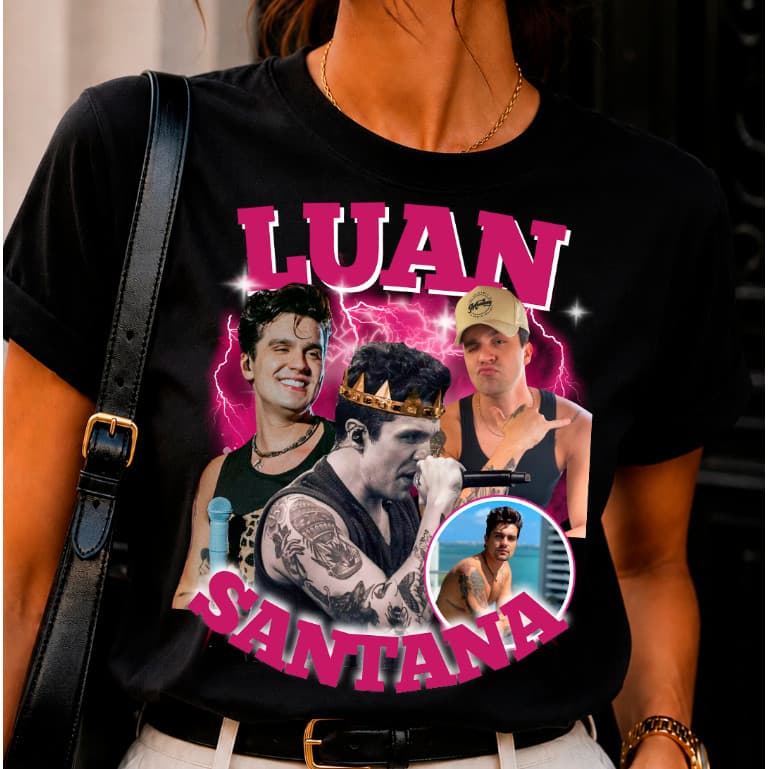 Camiseta Algodão T-shirt Unissex Graphic Luan Luanetes Santana Fã Clube