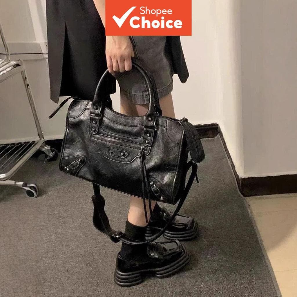 Bolsas de Motocicleta da Moda, Bolsa Tote Feminina Urbana Y2k, Estilo Clássico de Rua, Bolsa Tiracolo de Couro Pu