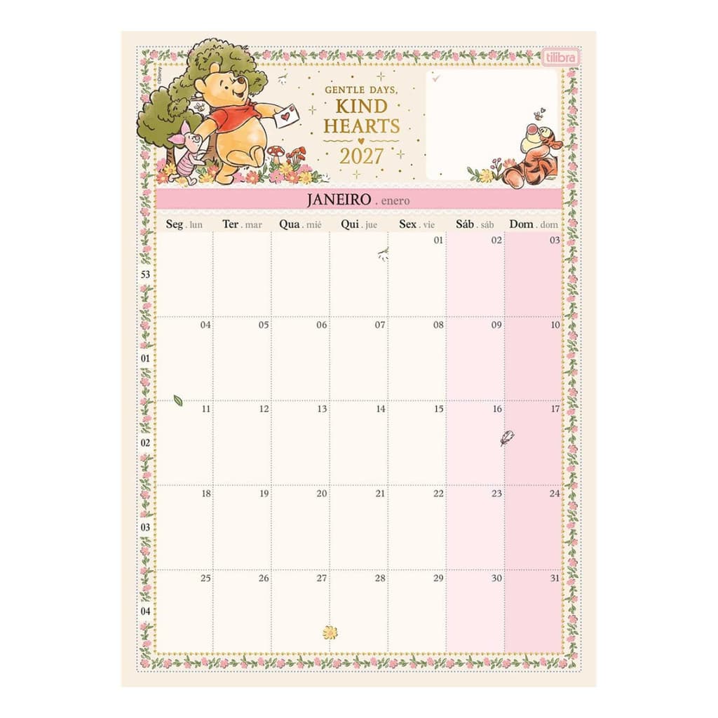 Calendário Planner de Mesa 2027 Pooh Tilibra