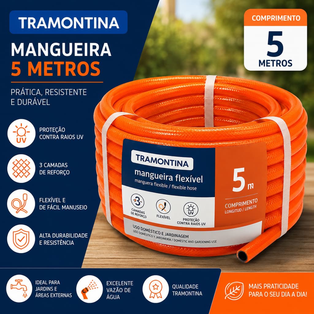 Mangueira de Jardim Tramontina 10 metros Reforçada
