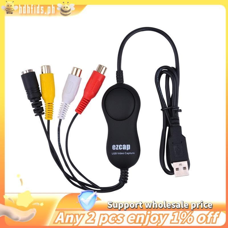 Placa De Captura De Áudio E Vídeo USB 2.0 158 AV S-Video Adaptador De Gravação Analógica Para Player V8 Hi8 Filmadoras W