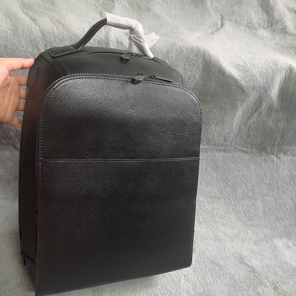 Mochila de couro genuíno, mochila para Laptop de 52 cm 518 preta