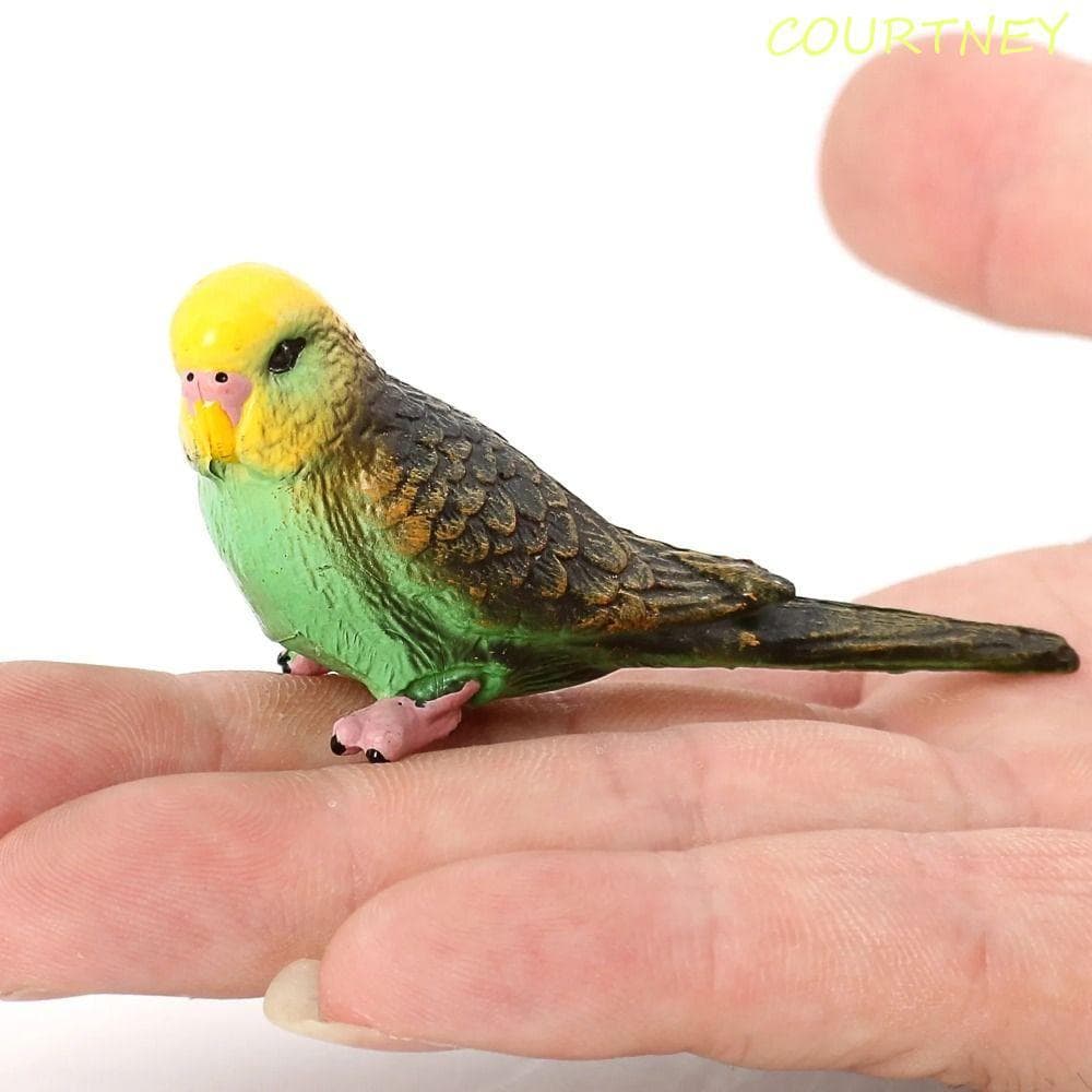 COURTNEY Simulado Periquito Papagaio , Estatuetas De Pássaros De Plástico De Desenho Animado , Ornamento De Em Miniatura