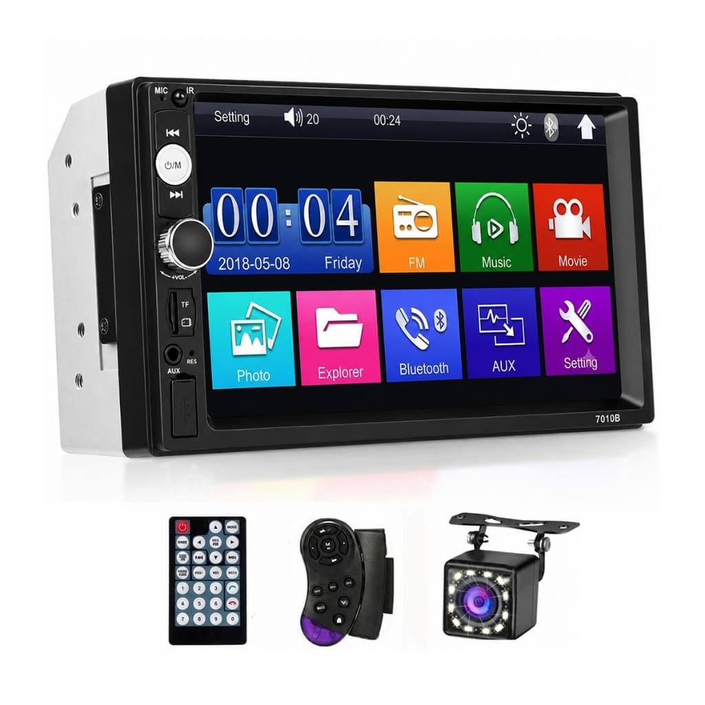 Central Multimídia Polegadas MP5 com Bluetooth e Entrada para Câmera de Ré Universal